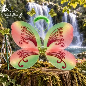 Kit máxico de fada vermello e verde