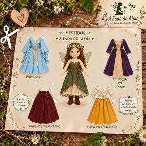 Recortable infantil A Fada do Aloia + 4 vestidos